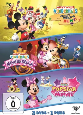 Obrázok produktu pre Disney Micky Maus Wunderhaus - Jetzt wird's bunt/Minnie-Rella/Popstar Minnie Dreierpack [DVD]