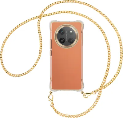 Produktbild von Handykette Backcover-Schutzhülle mit Band (Metall goldfarben) für Honor X60 Pro 5G - goldfarbene Kette
