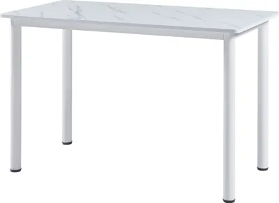 Produktbild von Esstisch ’Tammela’ für 4 Personen 120 x 60 cm Stahlbeine Marmor-Optik, weiß