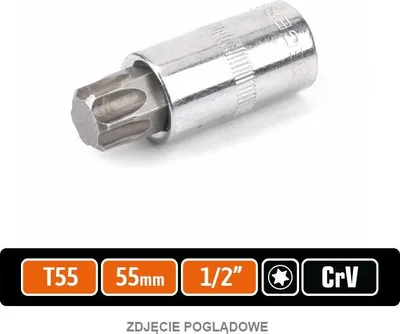 Immagine prodotto di chiave a bussola da 1/2" con punta TORX 55 mm/T55 / TEGER