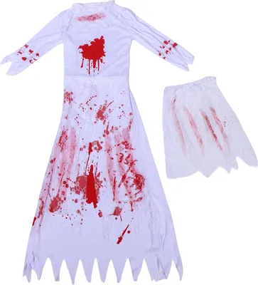 Obrázok produktu pre Ženy Zombie nevesta krvavý kostým čipky strašidelné oblečenie krvavé Zombie nevesta šaty pre festival Holiday Party S