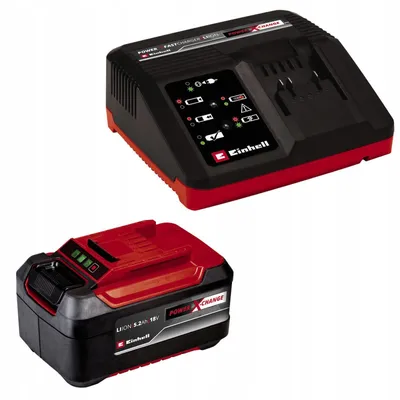 Produktbild von Original Einhell Starter Kit 5,2 Ah Akku und Ladegerät Power X-Change (Li-Ion, 18 V, 100 min Ladezeit, passend für alle Power X-Change Geräte)
