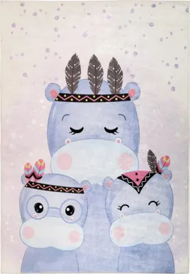 Image de Tapis pour enfants 100x150 cm hippo