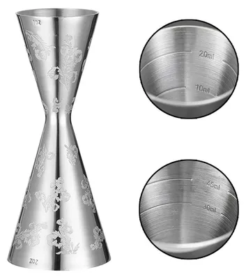 Produktbild von Cocktail-Messbecher Barmaß mit Innenskalierung 30ml 60ml Edelstahl 304