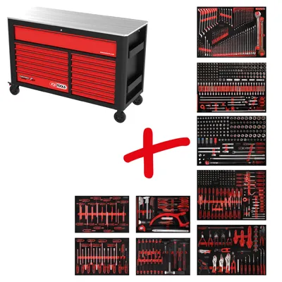 Produktbild von KS Tools  Performanceplus Werkstattwagen-Satz P45 mit 706 Werkzeugen, 845.9706