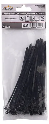 KesTek Kabelbinder 3,6x150mm schwarz 50Stk Nylon Binder Kabelbinder Set 4066986403347 407952 40334KT
