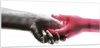 Produktbild von Bilder auf glas - Einteilig - Hilfe Hände Symbol - 100x40cm - Glasbilder - Wandbilder - Bilder - zum Aufhängen bereit - Wanddekoration aus Glas - Glas Bilder - Wandbild auf Glas - GAB100x40-4483