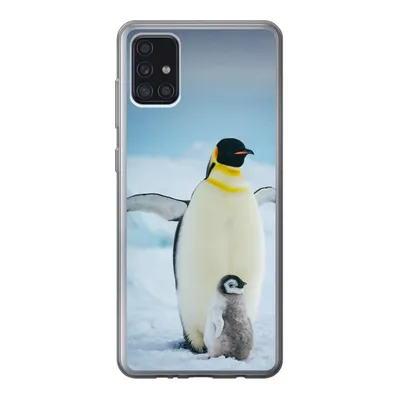 Produktbild von MuchoWow® Handyhülle Schutzhülle Hülle für Samsung Galaxy A52 5G Kaiserpinguin mit Jungen Silikon Softcase Handy Hülle - Umschlag