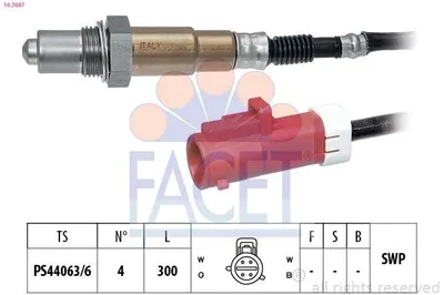 Produktbild von FACET Lambdasonde für FORD Fiesta Mk6 Schrägheck (JA8, JR8) Beheizt Planarsonde 300mm 10.7687