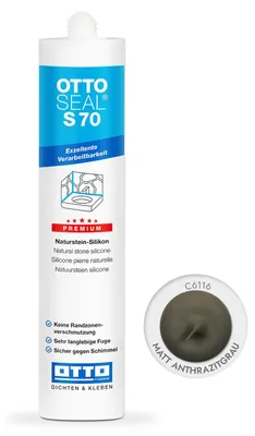 Produktbild von Ottoseal S70 Premium-Naturstein-Silikon 310ml Farbe: Matt-anthrazitgrau C6116