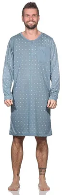 Produktbild von Herren Nachthemd langarm Sleepshirt; Grün/M