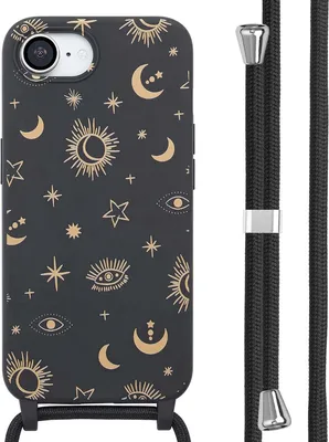 Produktbild von imoshion SilikonHülle design mit Band iPhone 16e - Sky Black