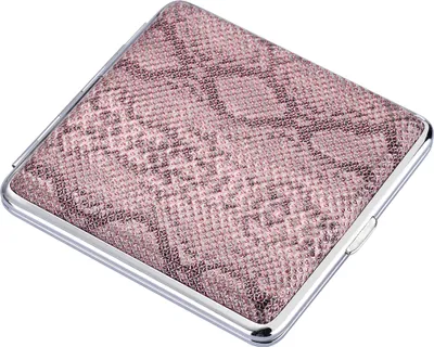 Produktbild von ZIGARETTENETUI "Schlangenhaut" für 20 Zigaretten Glitzer Leder Zigarettenbox Etui Zigarettendose Dose Box Case Geschenk 33 (Rosa)