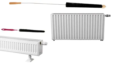 Image de Ensemble de brosses pour radiateurs : une brosse dure pour les saletés tenaces et une brosse en poils de chèvre pour la poussière