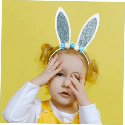 Produktbild von 3 Sets kreativer Blumen-Stirnbänder mit Hasenohren für Partys und Maskeraden, 4 Stück * 3
