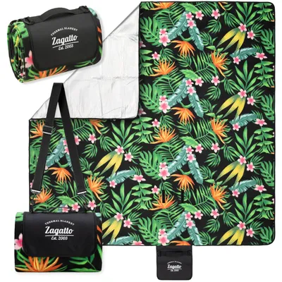 Obrázek produktu pro Zagatto Pikniková Deka 200x200cm s Rukojetí Vegetační Vzor ZG1201