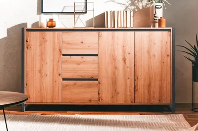 Produktbild von Kommode Sideboard Denver 3 | Artisan Oak / anthrazit | Industrial Look