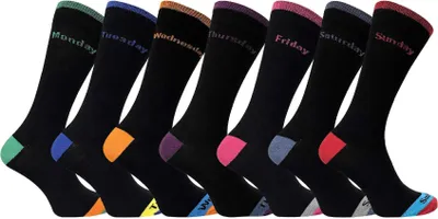 Produktbild von 7er Pack Herren Socken Wochentage in Schwarz | Baumwolle Komfortbund Socken