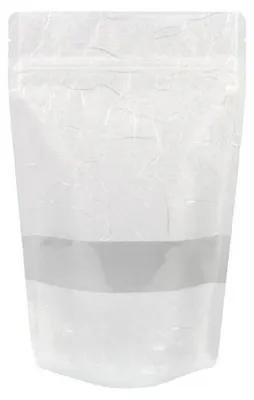 Produktbild von Standbodenbeutel Reispapier Weiß 13x8x20.5cm | 110 Gramm (100 Stück) [ZBGR3W]