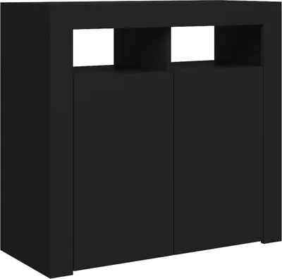Produktbild von vidaXL Kredens z oświetleniem LED czarny 80x35x75 cm