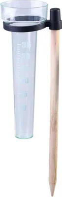 Produktbild von Regenmesser aus Kunststoff mit Holzstab für Niederschlagsmessungen bis 35 cm