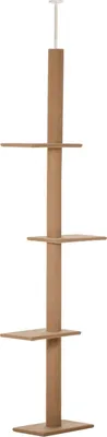 Productafbeelding van Verstelbare krabpaal/klimboom voor katten, speelboom, lichtbruin, 43x27x228-260 cm