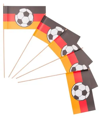 Produktbild von Papierfähnchen Deutschland mit Fußball 50 Stück