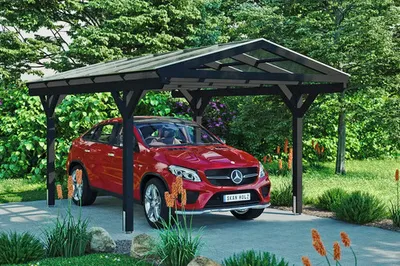 Produktbild von Einzelcarport SKAN HOLZ Westerwald inkl. Pfostenanker 362 x 541 cm anthrazit