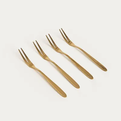 Produktbild von HOMLA ABELE-Set mit 4 goldenen Snackgabeln