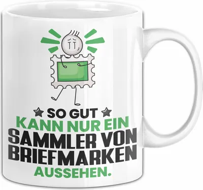 Produktbild von SammlervonBriefmarken Geschenk Tasse So Gut Kann Nur Ein SammlervonBriefmarken Aussehen Geschenkidee Kaffee-Becher (Weiß)