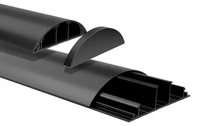 Produktbild von HEXIM Kabelkanal 1-8 Meter 68x18mm PVC Kunststoff Kabelabdeckung halbrund Wand Boden