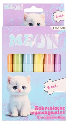 Immagine prodotto di Pennarelli cancellabili a 6 colori Kitty Meow Starpak