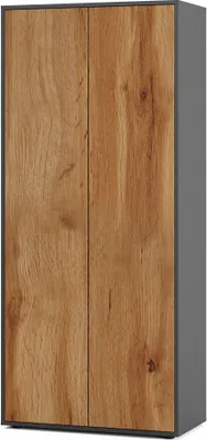 Produktbild von Simplyio GmbH Büroschrank Amira, Anthrazit & Eiche Wotan, 2 Türen Push-to-Open, griffloses Design, 180x80x40 cm