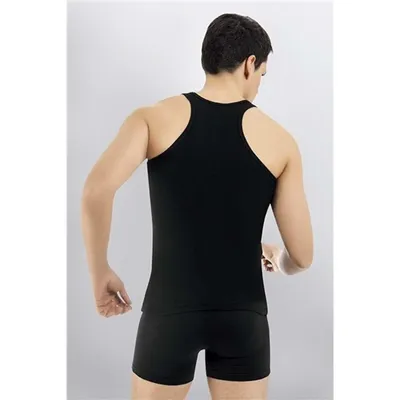 Produktbild von 2 Pack PREMIUM Herren Unterhemden Rambo Schwarz L Muskelshirt Baumwolle  K-5