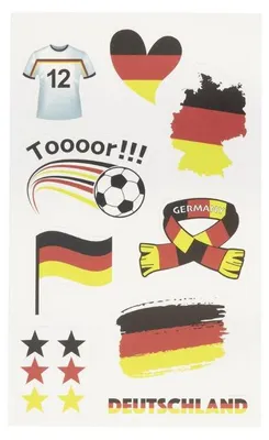 Produktbild von Deutschland Flagge Aufkleber aus Kunststoff, offiziell lizenziert, 13x8 cm