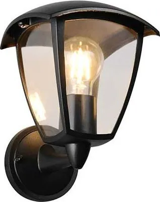 Obrázek produktu pro Venkovní nástěnné svítidlo, hliník, černá, lucerna, IP44, V 24 cm
