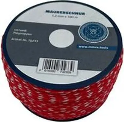 Produktbild von MMXX Lot-Maurerschnur 100 m Rolle, 1,2 mm, rot/weiß, Polypropylen