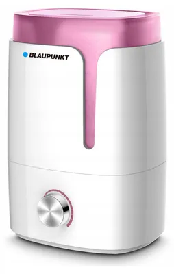 A white and pink Blaupunkt humidifier is shown against a white background.