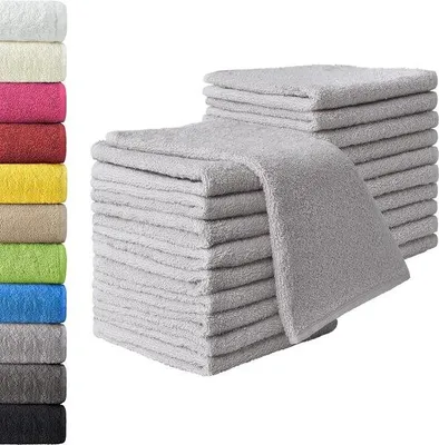 Productafbeelding van Famanu gastendoekenset, 20 stuks - 30 x 50 cm, 100% katoen, zilvergrijs