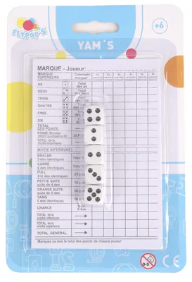 Obrázek produktu pro FLYPOP'S - Yam's Spiel - Kostková hra - 140355LIN - Bílá - Papír - Hra pro 2 až 6 hráčů