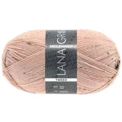 Produktbild von Lana Grossa MEILENWEIT 100 g TWEED 4-fach Sockenwolle mit Tweed-Noppen 420 m Farbe 149 - Rosa