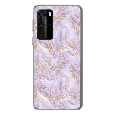Produktbild von MuchoWow® Handyhülle Schutzhülle Hülle für Huawei P40 Pro Abstrakt - Marmor - Gold - Muster Silikon Softcase Handy Hülle - Schutz
