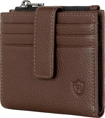Produktbild von Leder Kartenetui Geldbörse Herren & Damen Kreditkartenetui (Dunkelbraun)