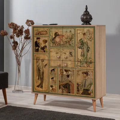 Produktbild von Skye Decor, Multilux-732, Schränke, Mehrzweckschrank, Sonoma-Eiche, 95 x 111 x 36 cm