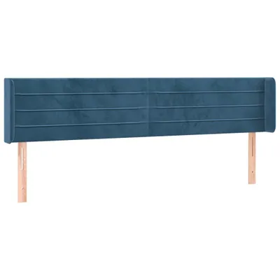 Produktbild von Kopfteil mit Ohren Dunkelblau 183x16x78/88 cm Samt
