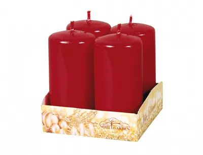 Image de Bougie de l'Avent laquée d4x8cm 4pcs