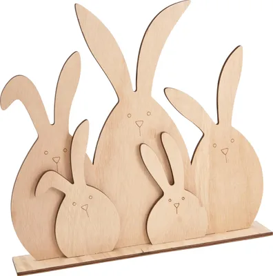 Produktbild von VBS Holz-Steckmotiv "Hasenfamilie", 4-tlg.