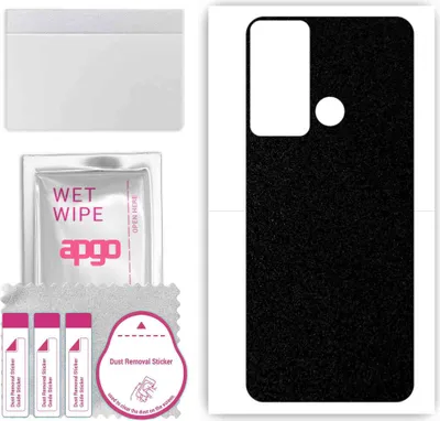 Produktbild von apgo Rückseite Schutzfolie, Skin, kompatibel mit Infinix Hot 20 Play, Hinten Displayschutzfolie aus Vinylfolie, kratzfest, einfache Montage - Mattschwarz