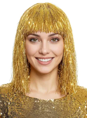 Produktbild von Lametta Perücke gold