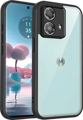 Obrázek produktu pro Pouzdro pro Motorola Edge 40 Neo průhledný zadní kryt s TPU rámečkem, odolné proti nárazům Černý
